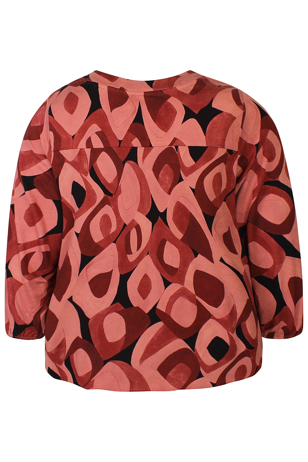 Zhenzi shirt roest bruin print met zwart Lexi 201514