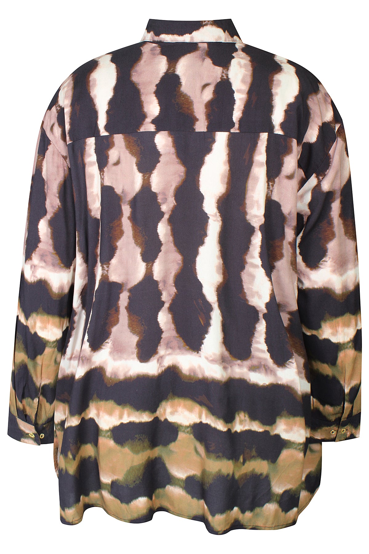 Zhenzi blouse bruin zwart groene print model Livia 201534