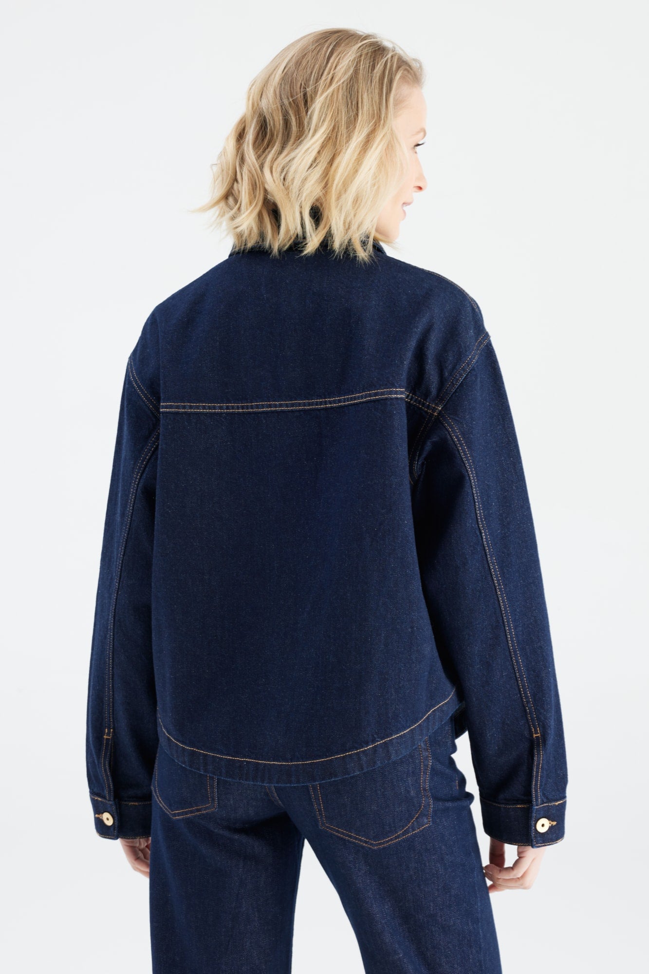 COJ jeans jasje donker blauw model Tamara Raw denim blue