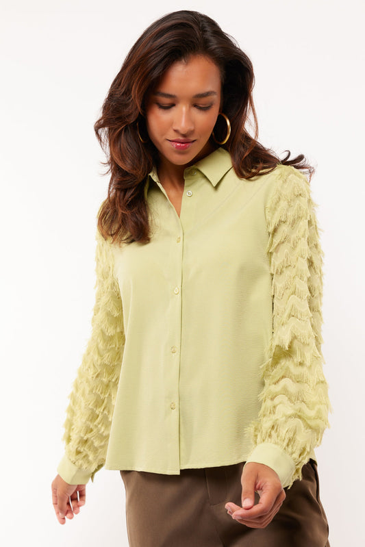 Fluresk blouse model Joly Fresh Lime kleur groen