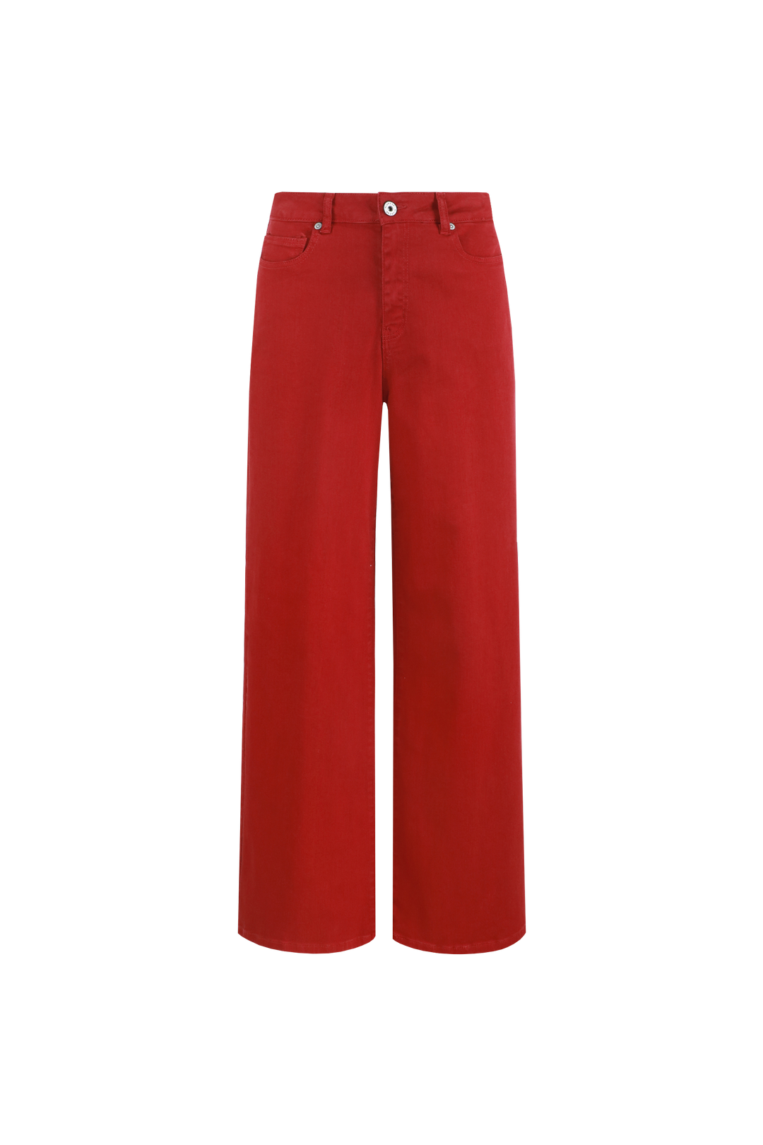 Fluresk jeans rood wide fit model Verina rhubarb
