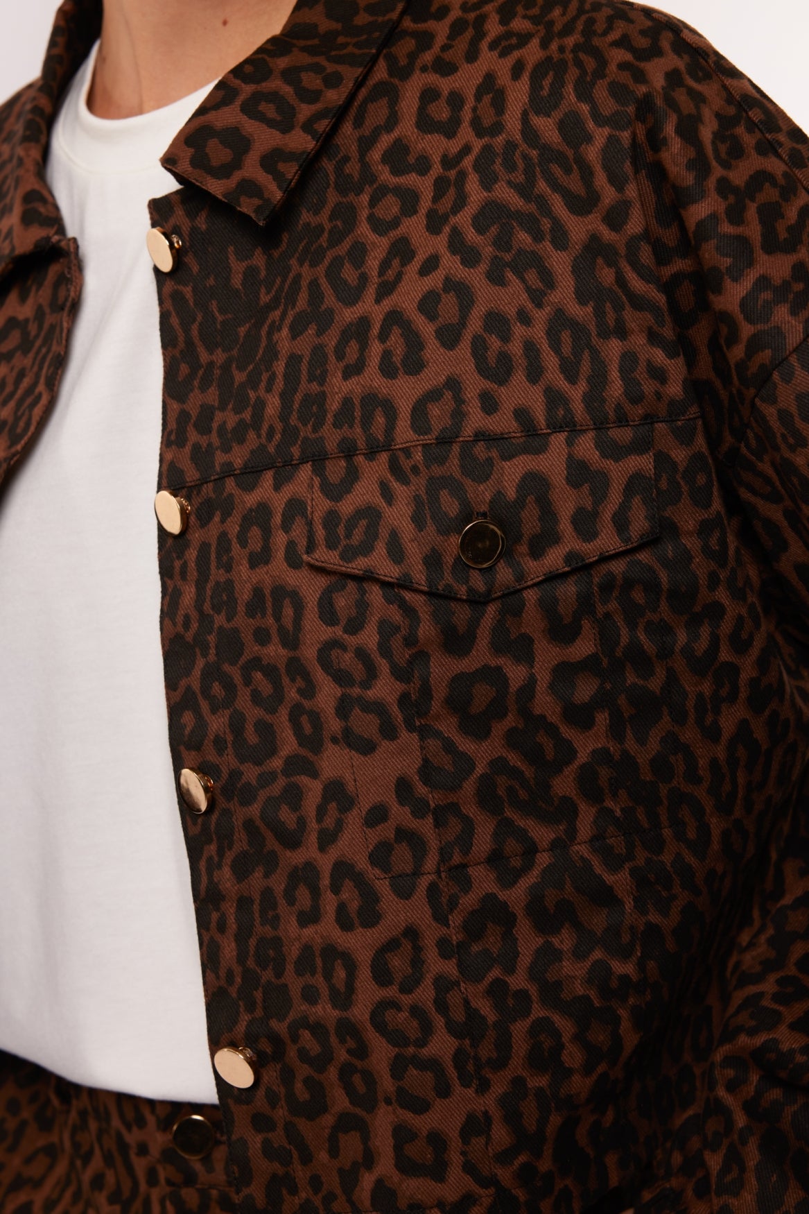 Fluresk jasje leopard print bruin model Yrissa jacket mocha brown