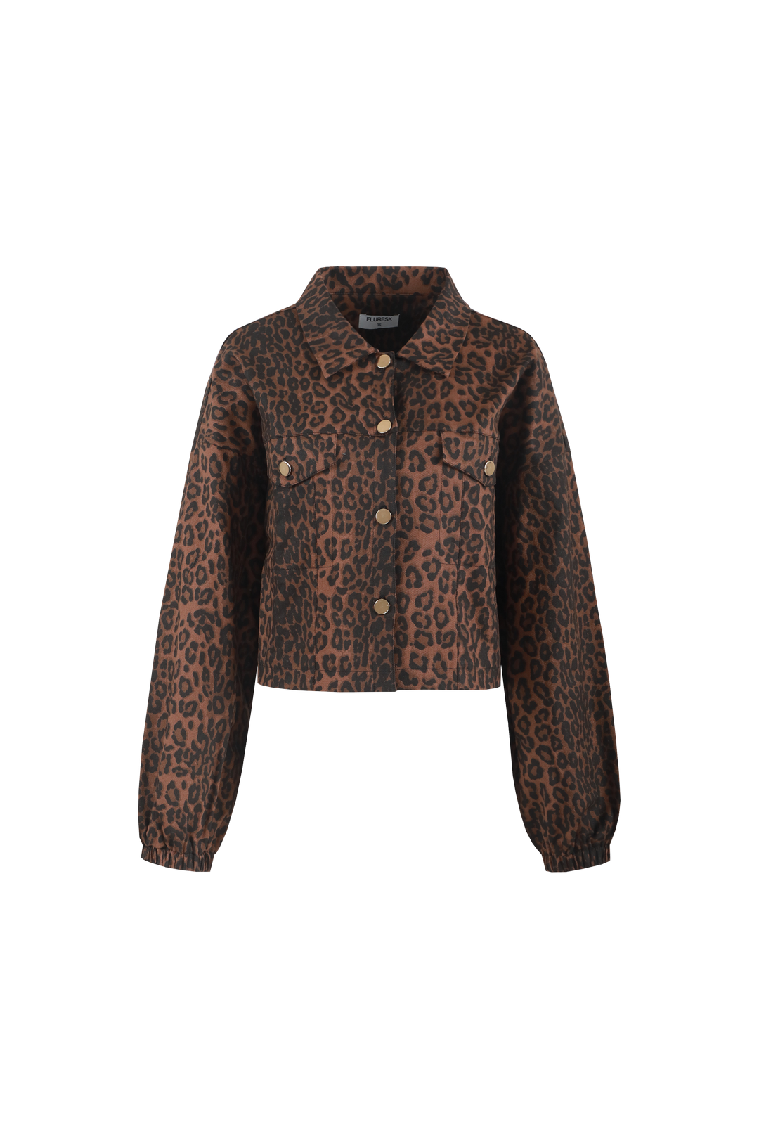 Fluresk jasje leopard print bruin model Yrissa jacket mocha brown