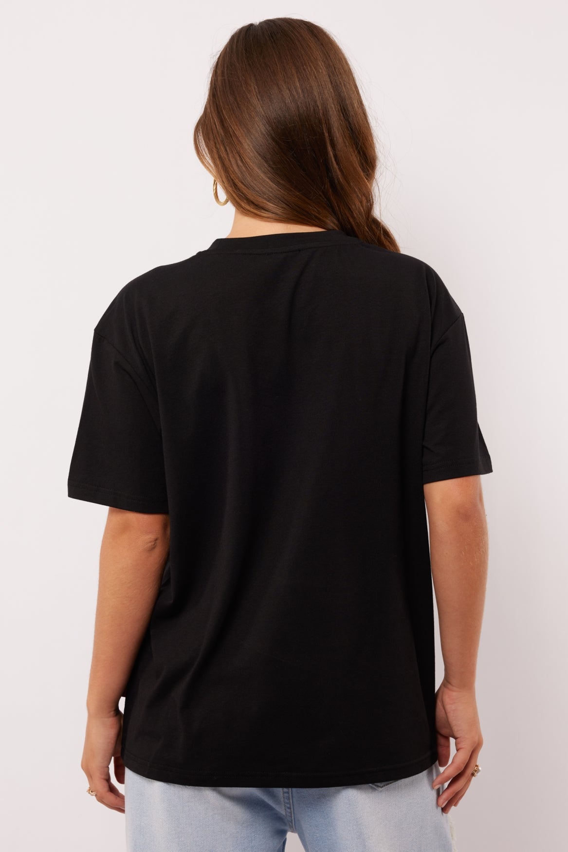Fluresk T-shirt zwart met blauw groene opdruk model Miralda black
