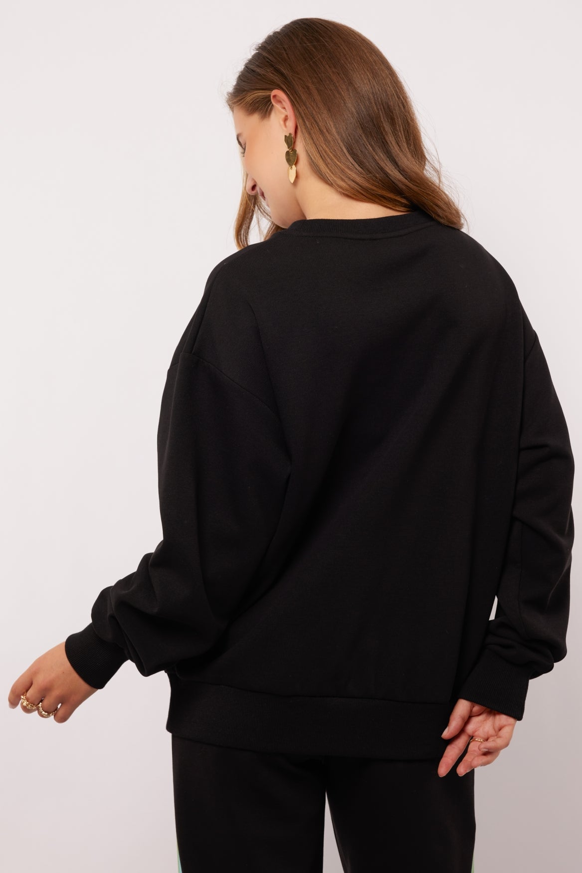 Fluresk sweater zwart model Senara cherry black