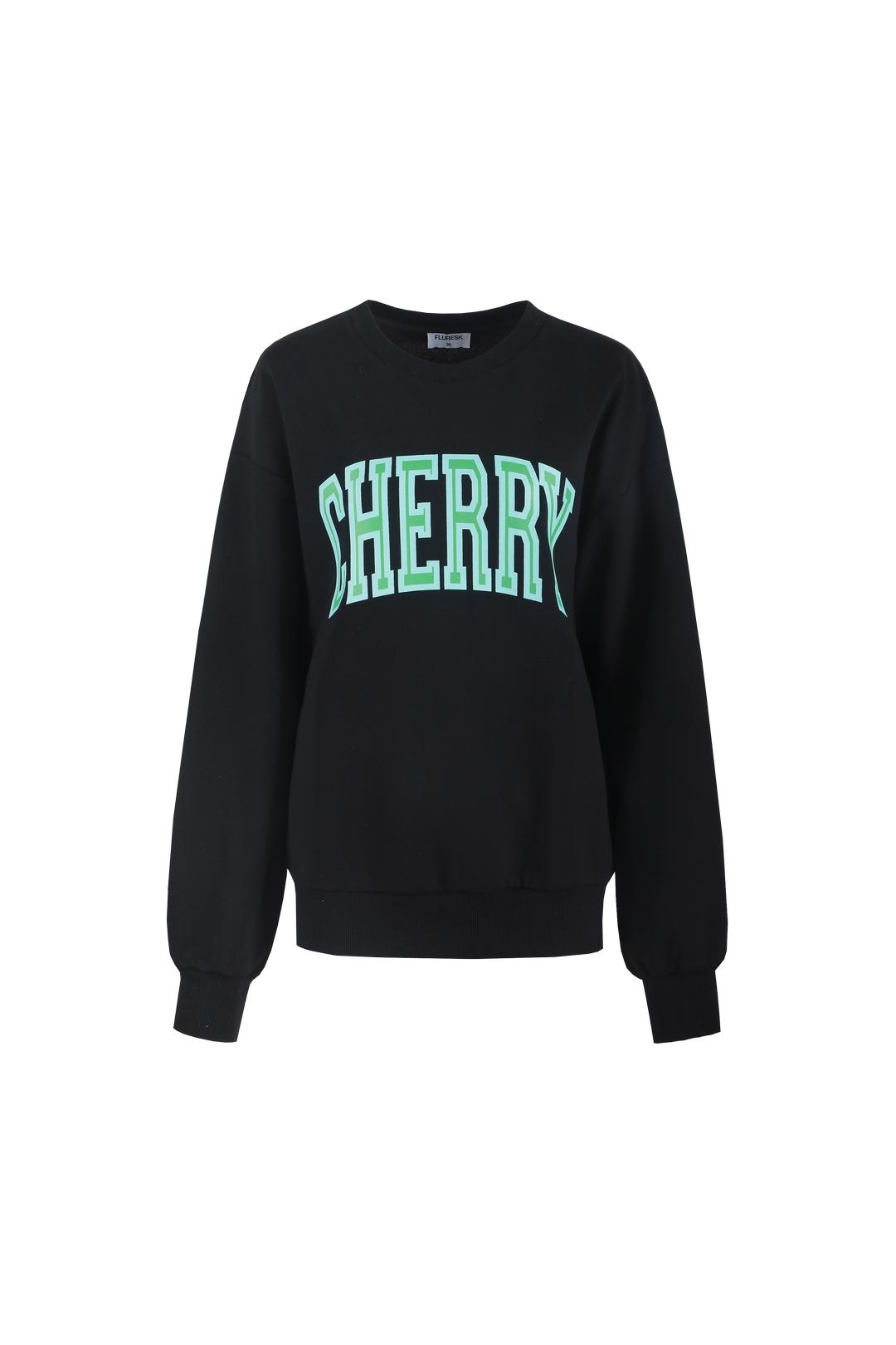 Fluresk sweater zwart model Senara cherry black