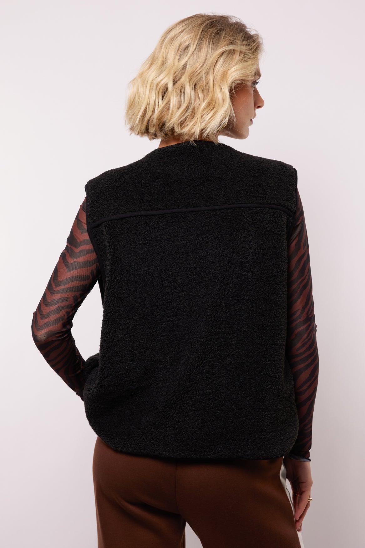 Fluresk gilet teddy zwart model Roswyn black