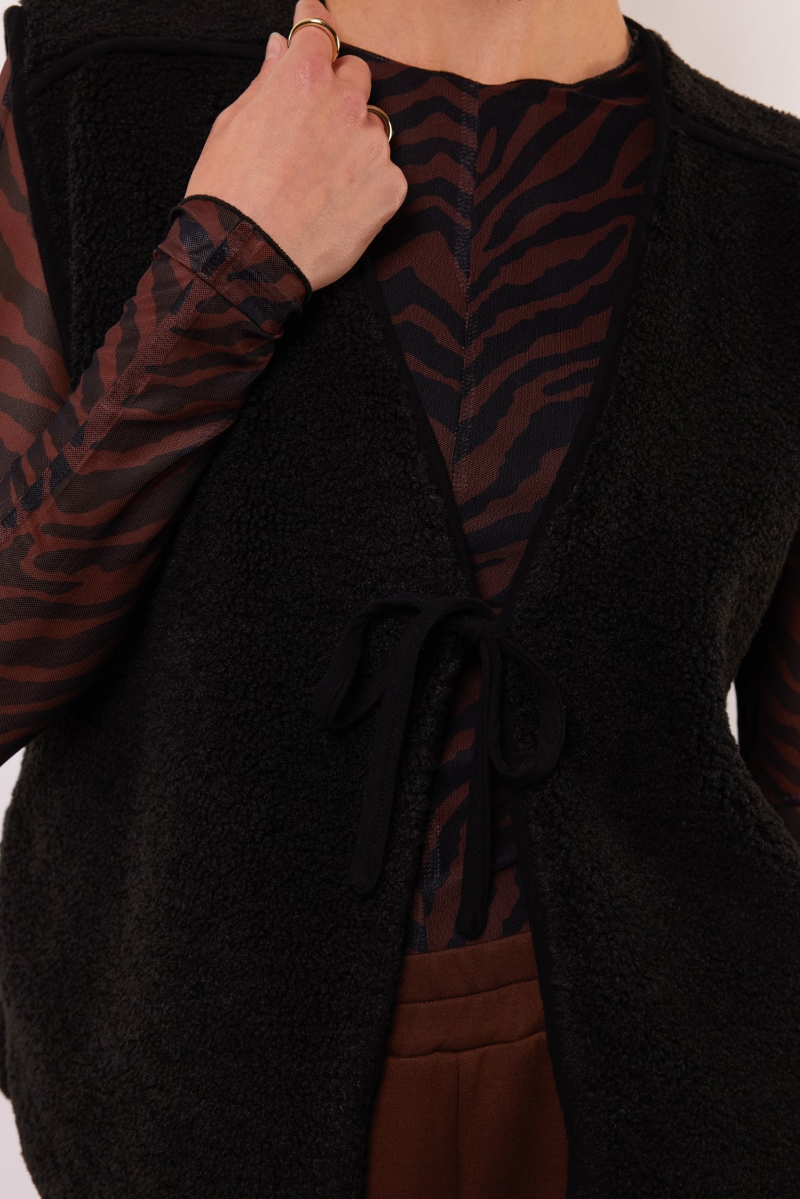 Fluresk gilet teddy zwart model Roswyn black
