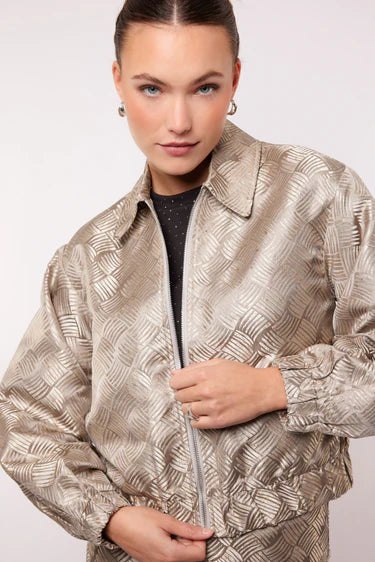 Fluresk bomber jasje zilver print model Shantel jacket silver