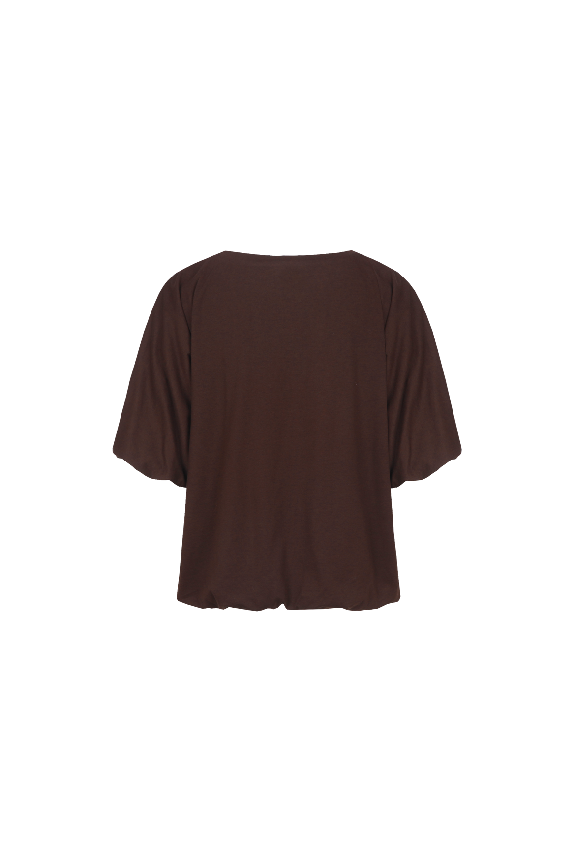 Fluresk T-shirt bruin met pof mouw model Dez dark chocolate
