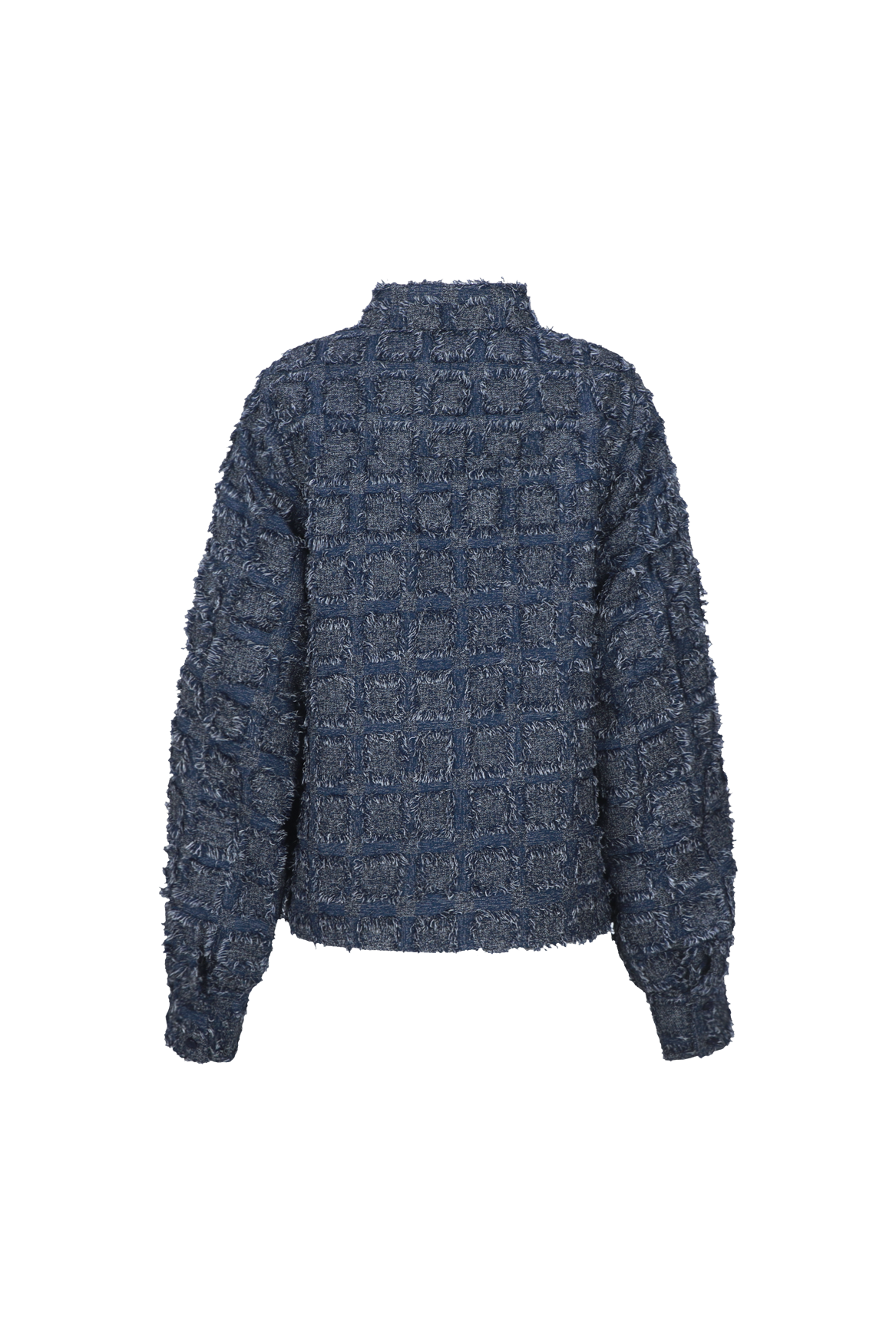 Fluresk blouse denim blauw met ruffle detail Kris Navy Blue