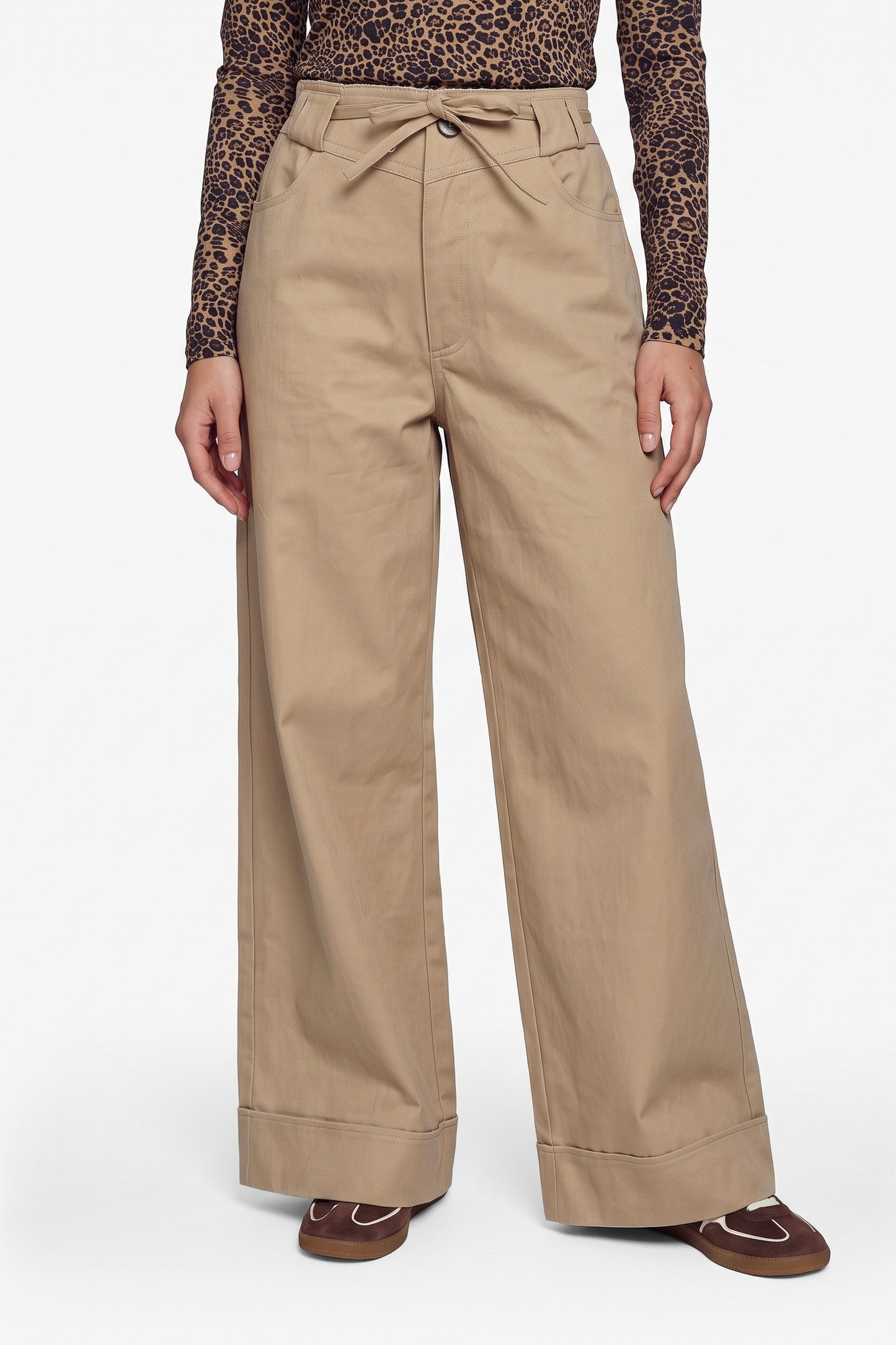 Fluresk broek zandkleur beige model Sien pants Khaki 26NQF27