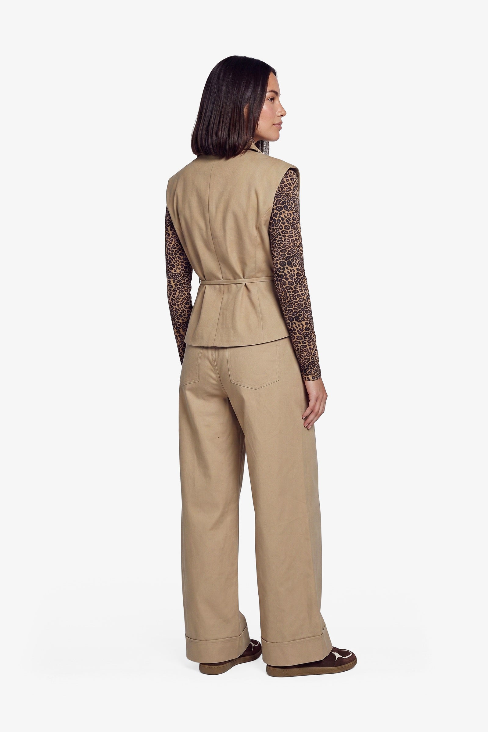 Fluresk broek zandkleur beige model Sien pants Khaki 26NQF27