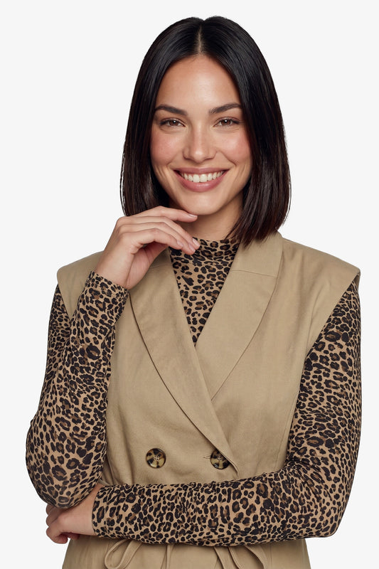 Fluresk gilet zand kleurig beige model Luen 26NQF29