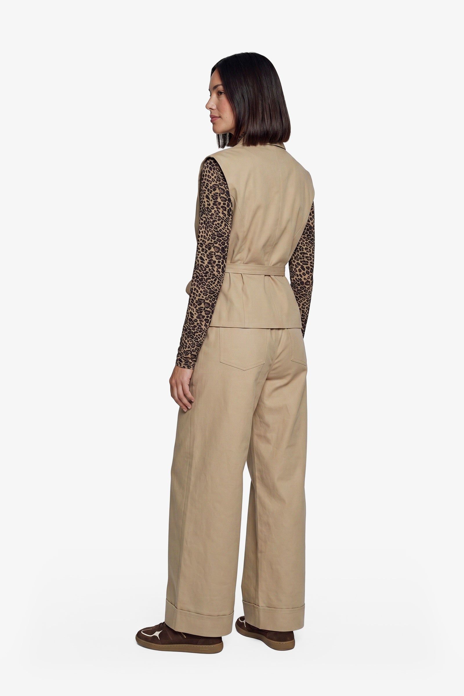 Fluresk gilet zand kleurig beige model Luen 26NQF29