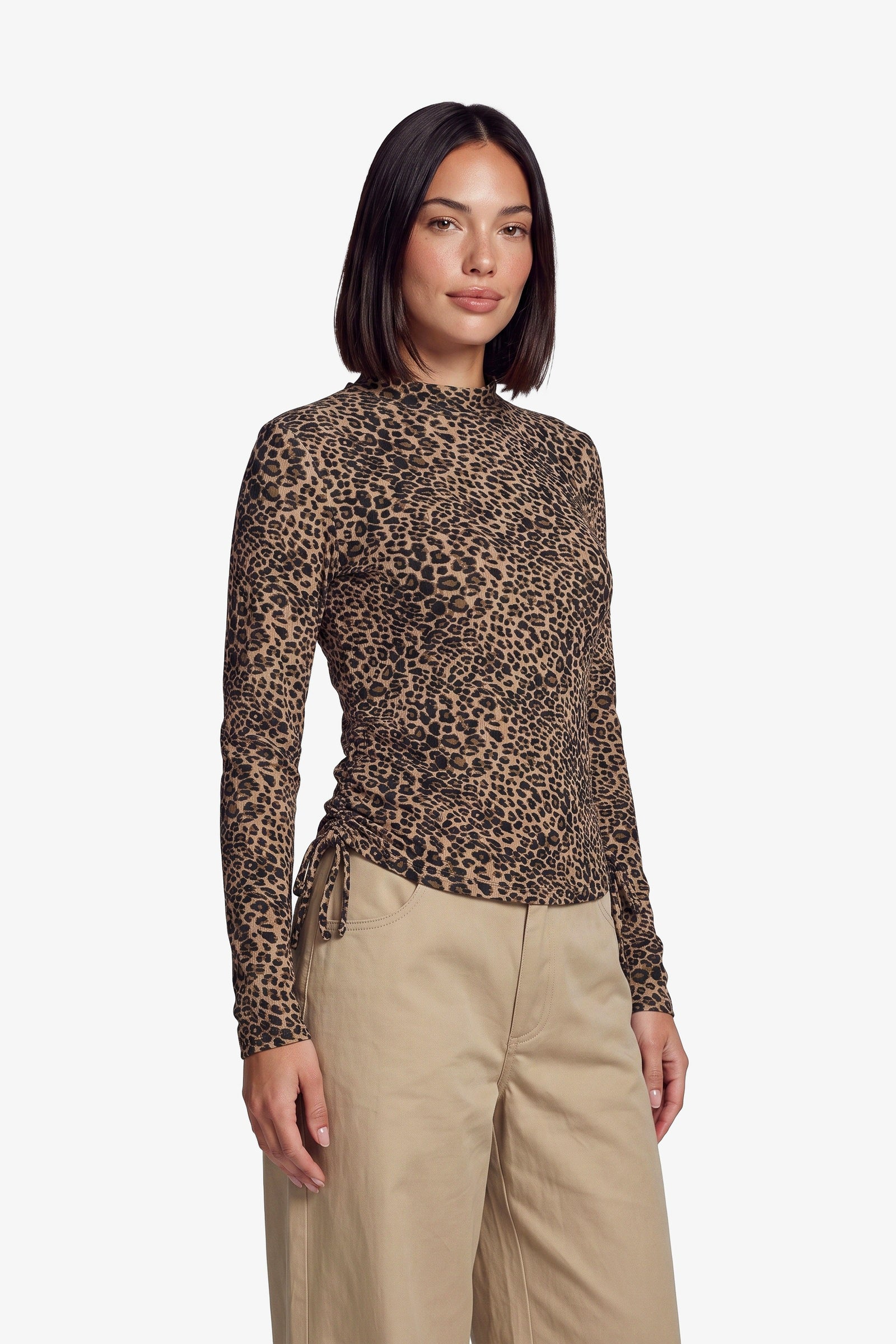 Fluresk longsleeve panterprint model ima top khaki print 26NZF09