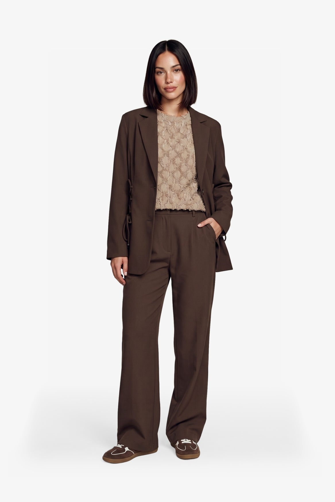 Fluresk blazer donker bruin model Feline dark chocolate