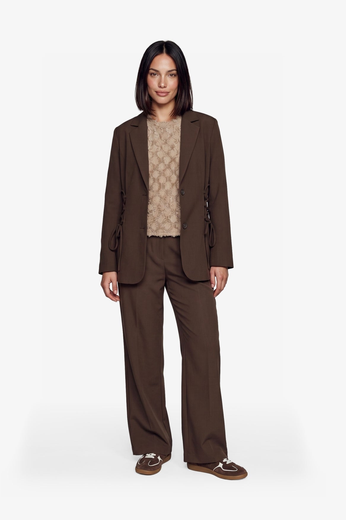 Fluresk broek donker bruin pantalon model Javi pants dark chocolate