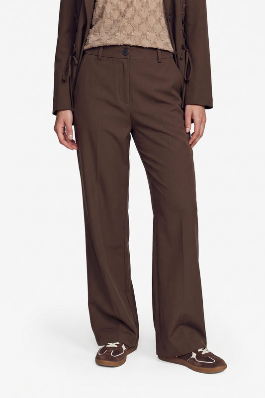 Fluresk broek donker bruin pantalon model Javi pants dark chocolate