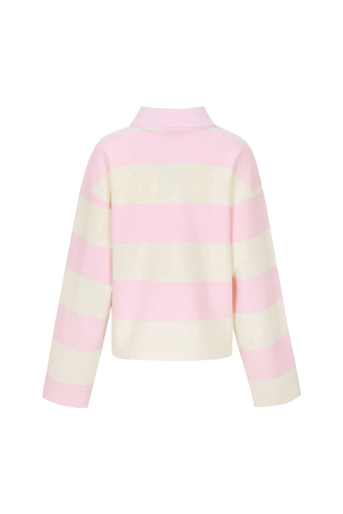 Fluresk polo trui offwhite roze gestreept model Zeyna sweater soft pink
