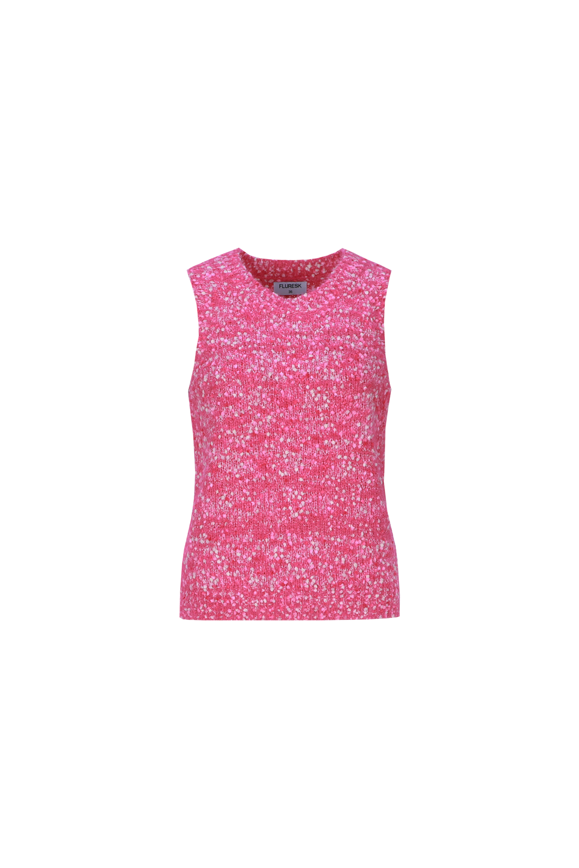 Fluresk top roze boucle model Fynne knit top berry fuchsia