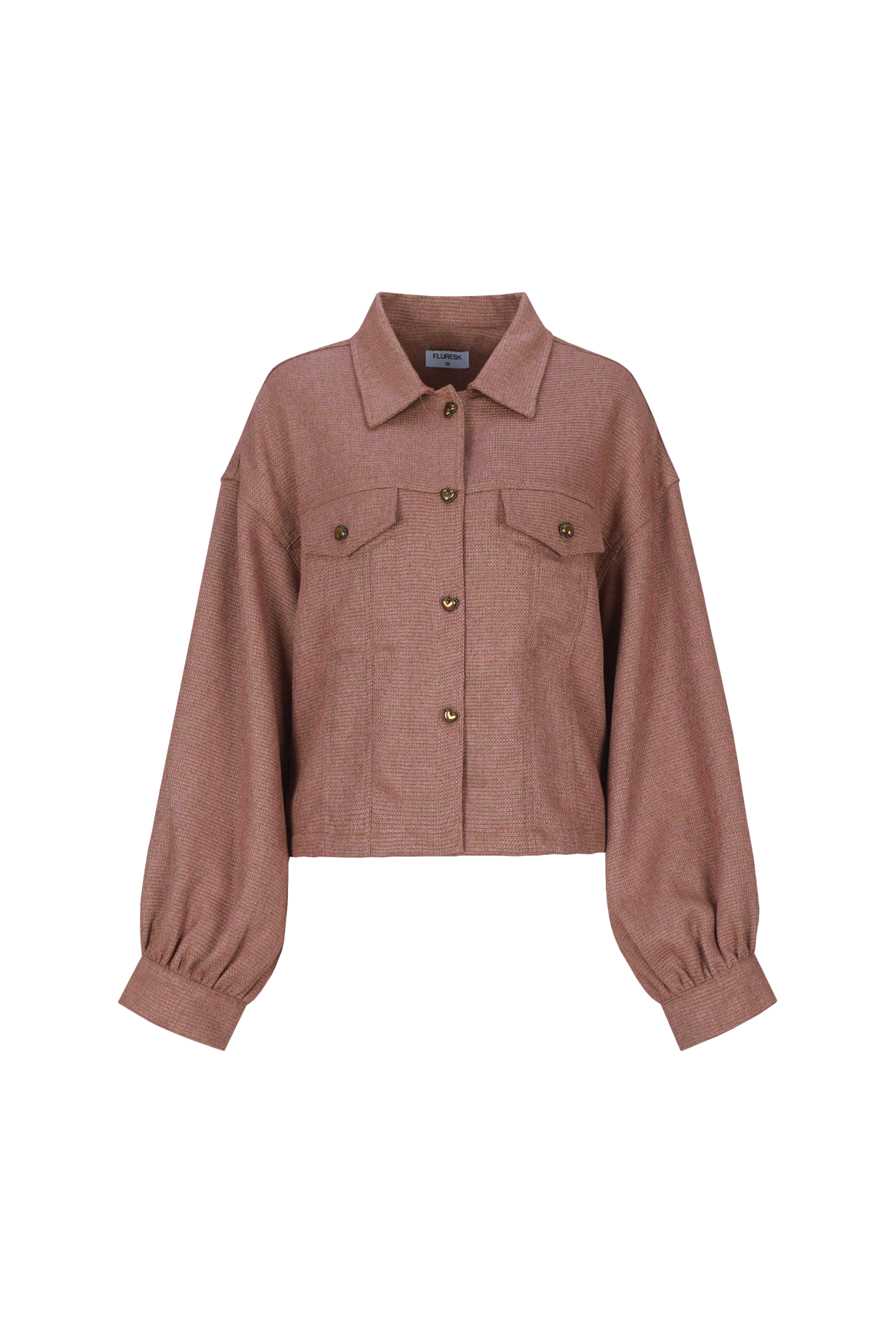Fluresk blazer jasje gemeleerd camel met roze model Arlene jacket tawney 