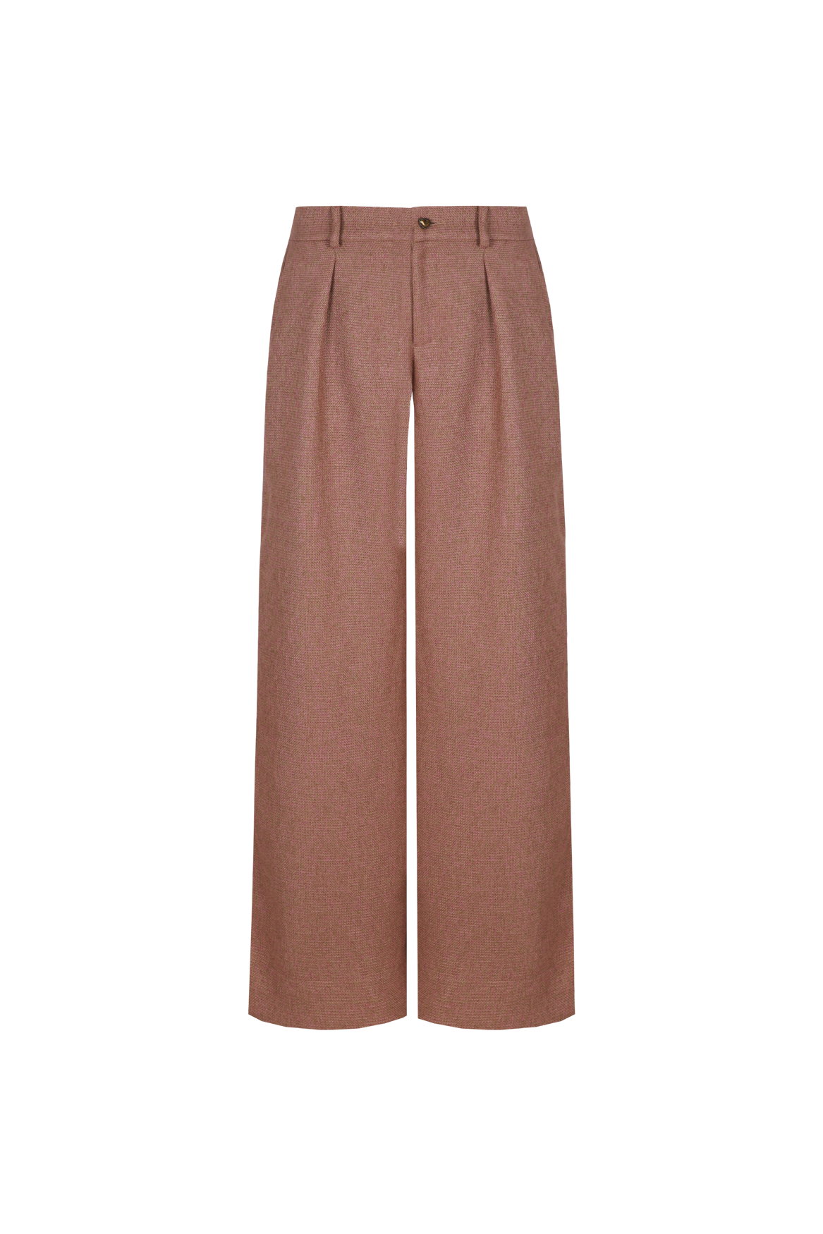 Fluresk pantalon camel met roze gemeleerd model Ronja pants Tawney