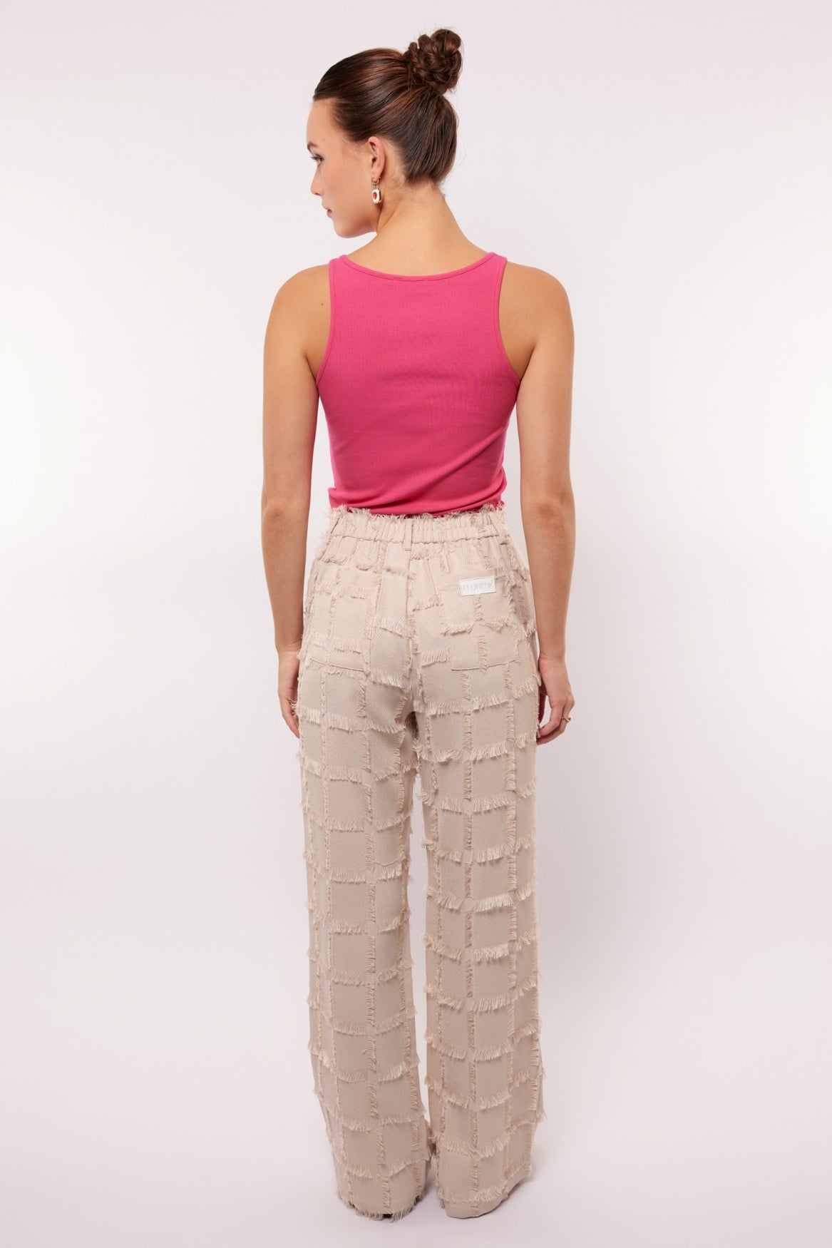 Fluresk offwhite broek met Franje Kalina Pants sand