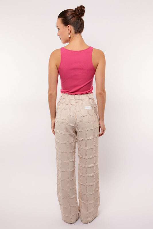 Fluresk offwhite broek met Franje Kalina Pants sand