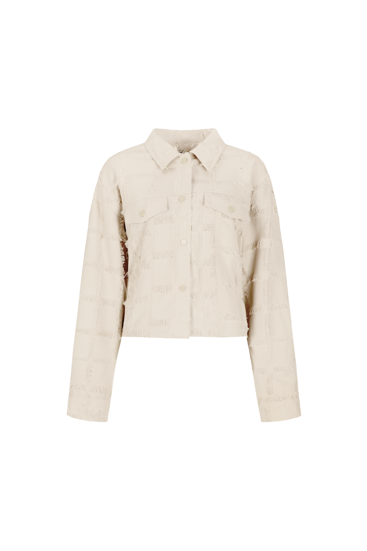 Fluresk blazer jasje offwhite met franje model Camel Jacket sand franje