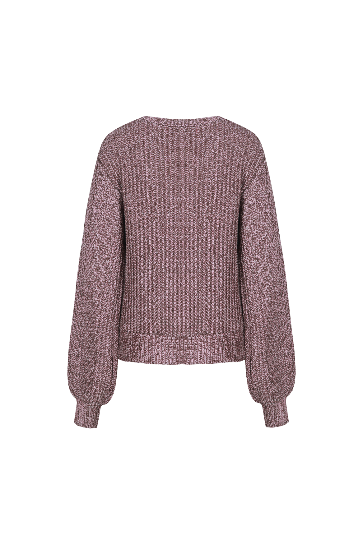 Fluresk trui roze met bruin gemeleerd model Fenni knit sweater mocha brown en piggy pink