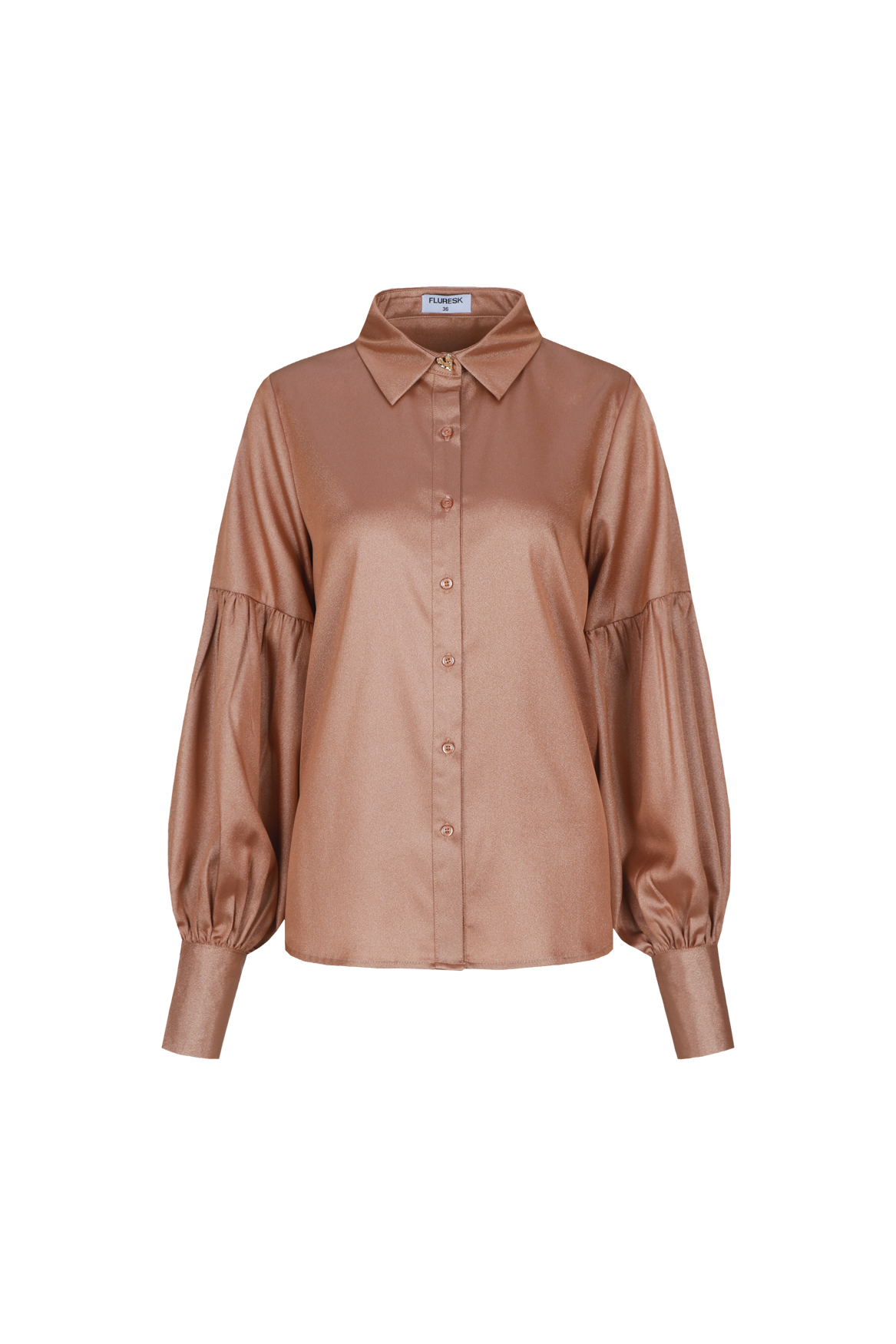 Fluresk gouden blouse glans model Carlijn gold