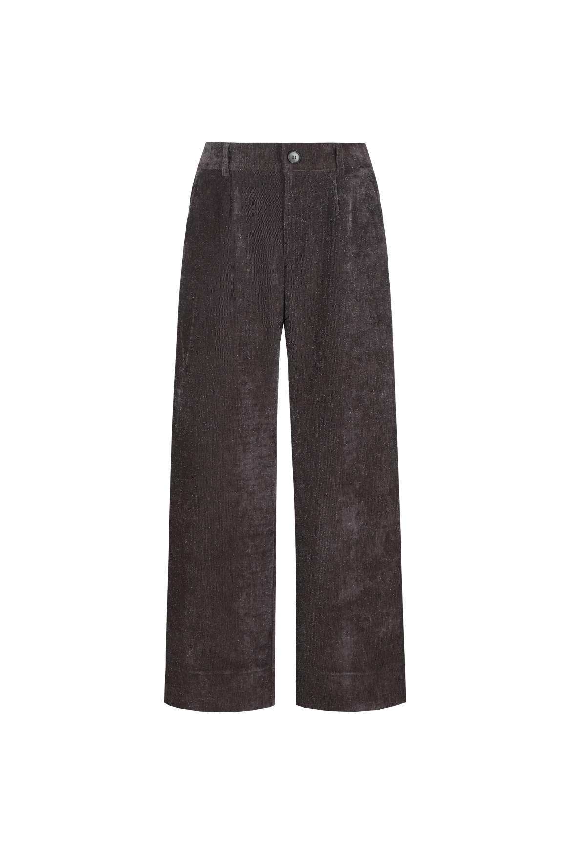 Fluresk broek grijs bruin velvet met sparkle model Benice pants muted gray