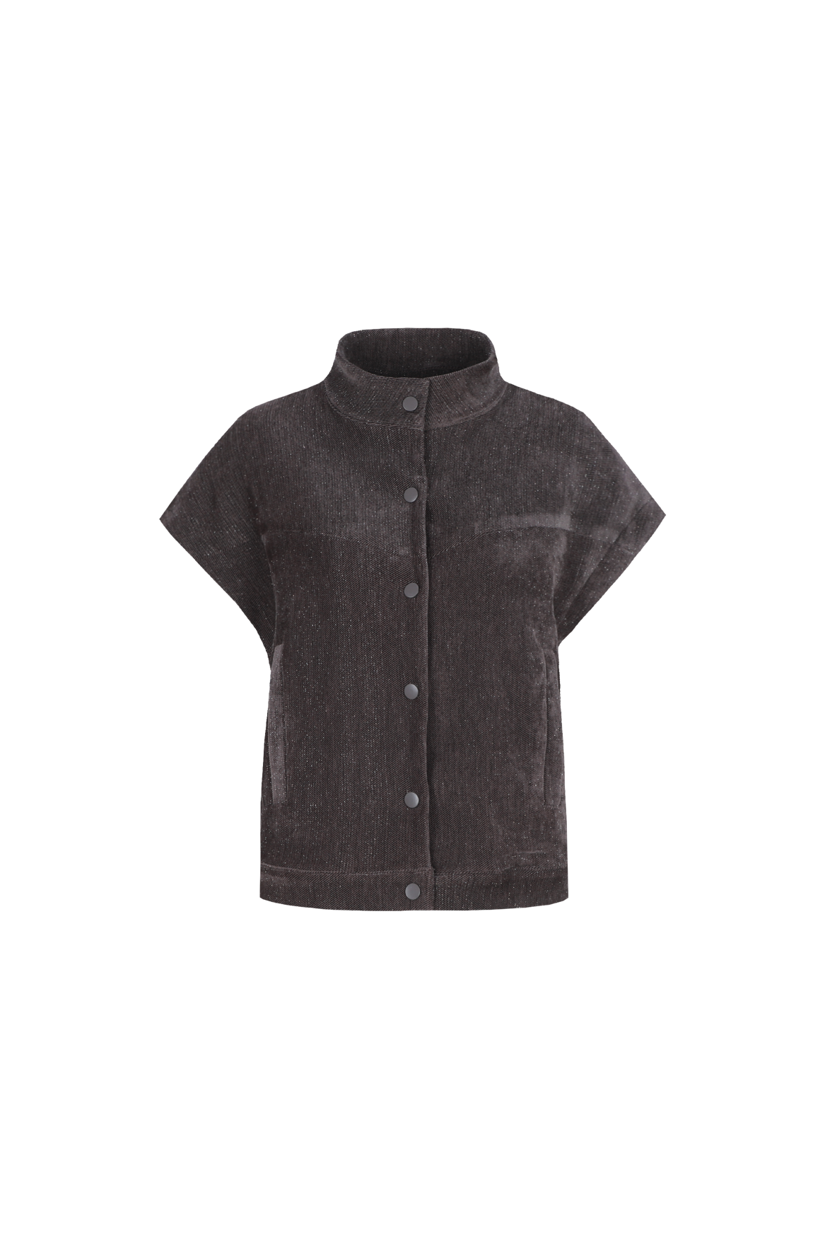 Fluresk velvet grijs strass gilet model Brooke muted grey