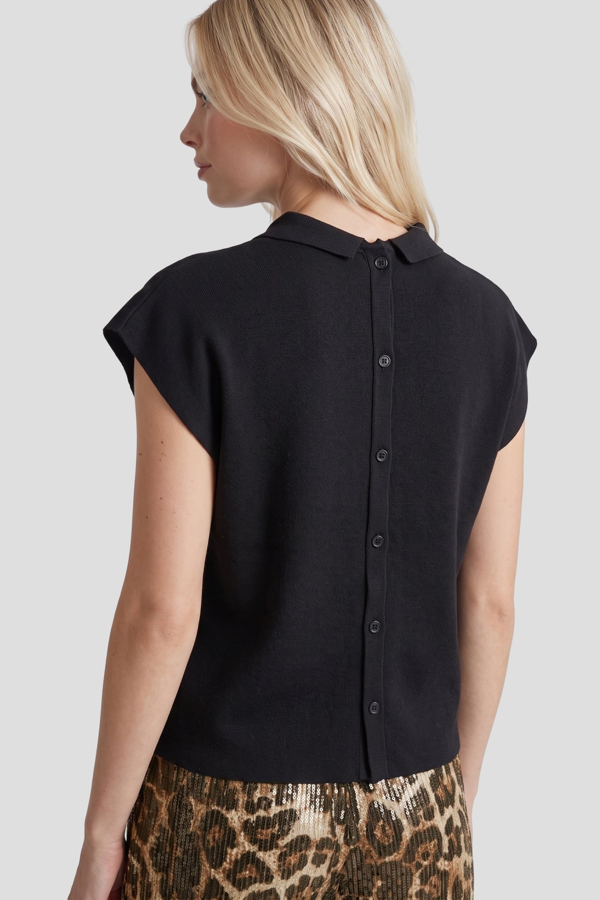 Fluresk spencer zwart met glitter Emi knit top black