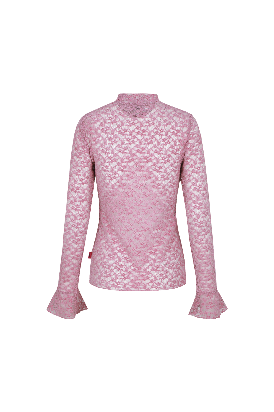 Fluresk kanten longsleeve roze model Leena top Piggy Pink