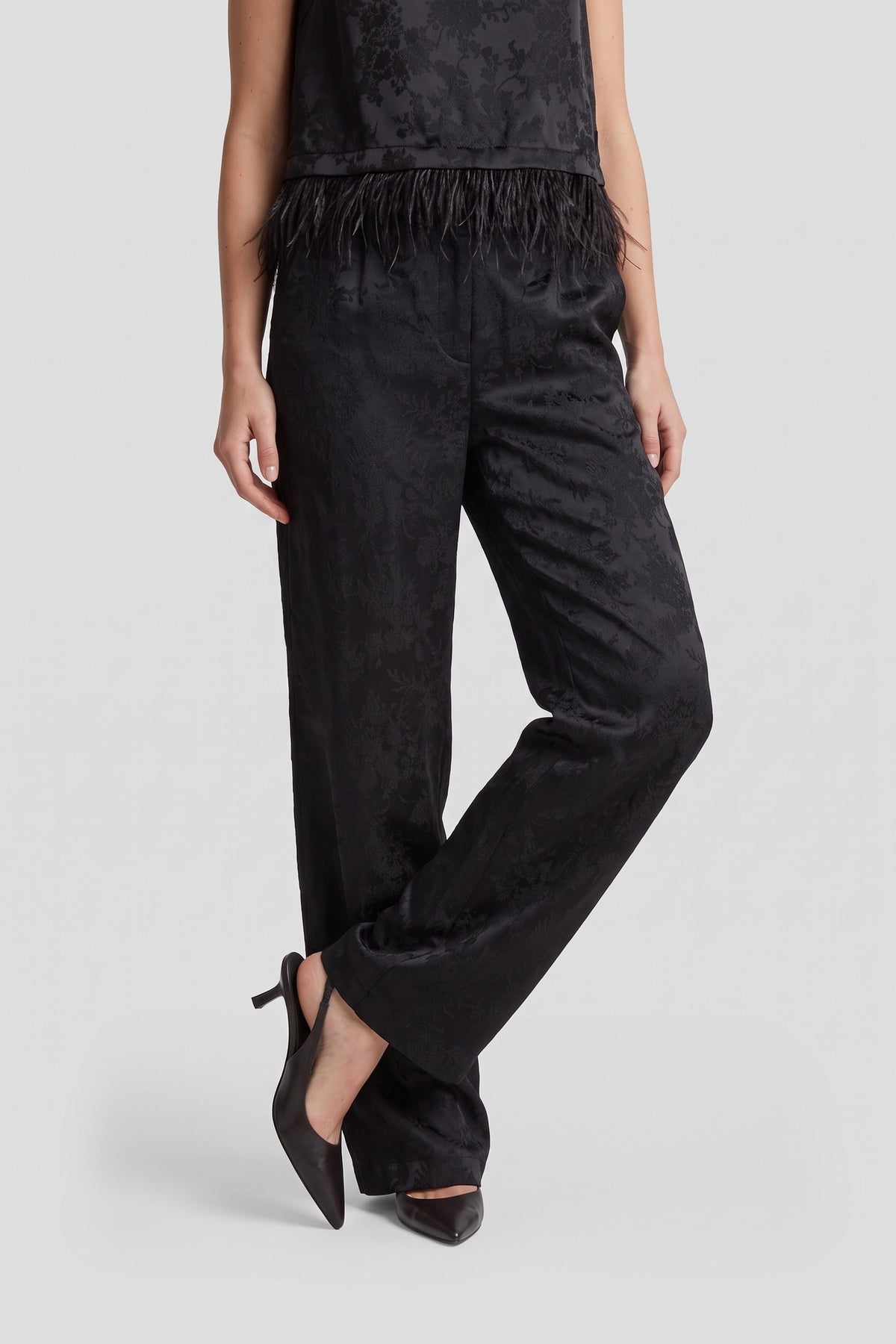 Fluresk broek zwart met print model Marly pants black