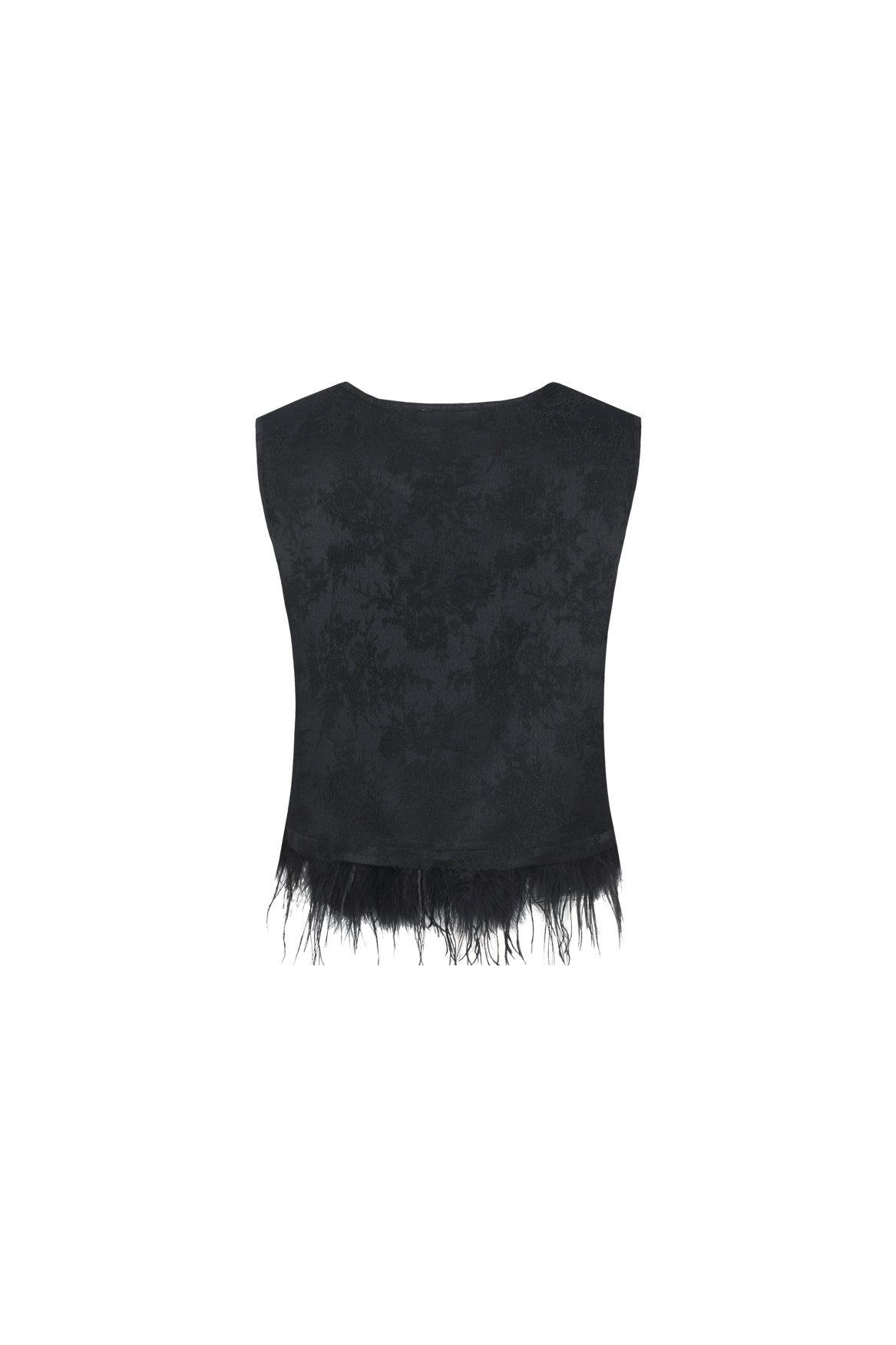 Fluresk top zwart met veren model Ilfa black