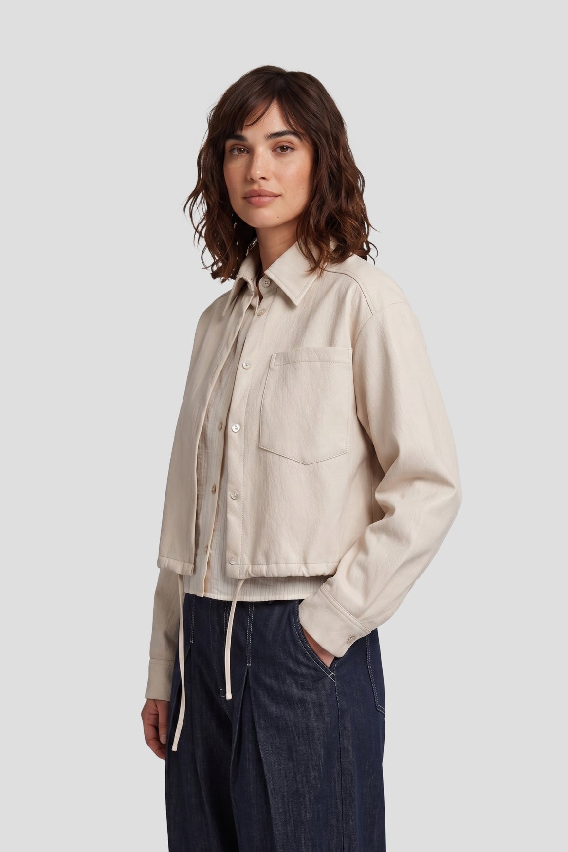 Fluresk blouse jasje kiezel kleur model Hillie jacket wood ash
