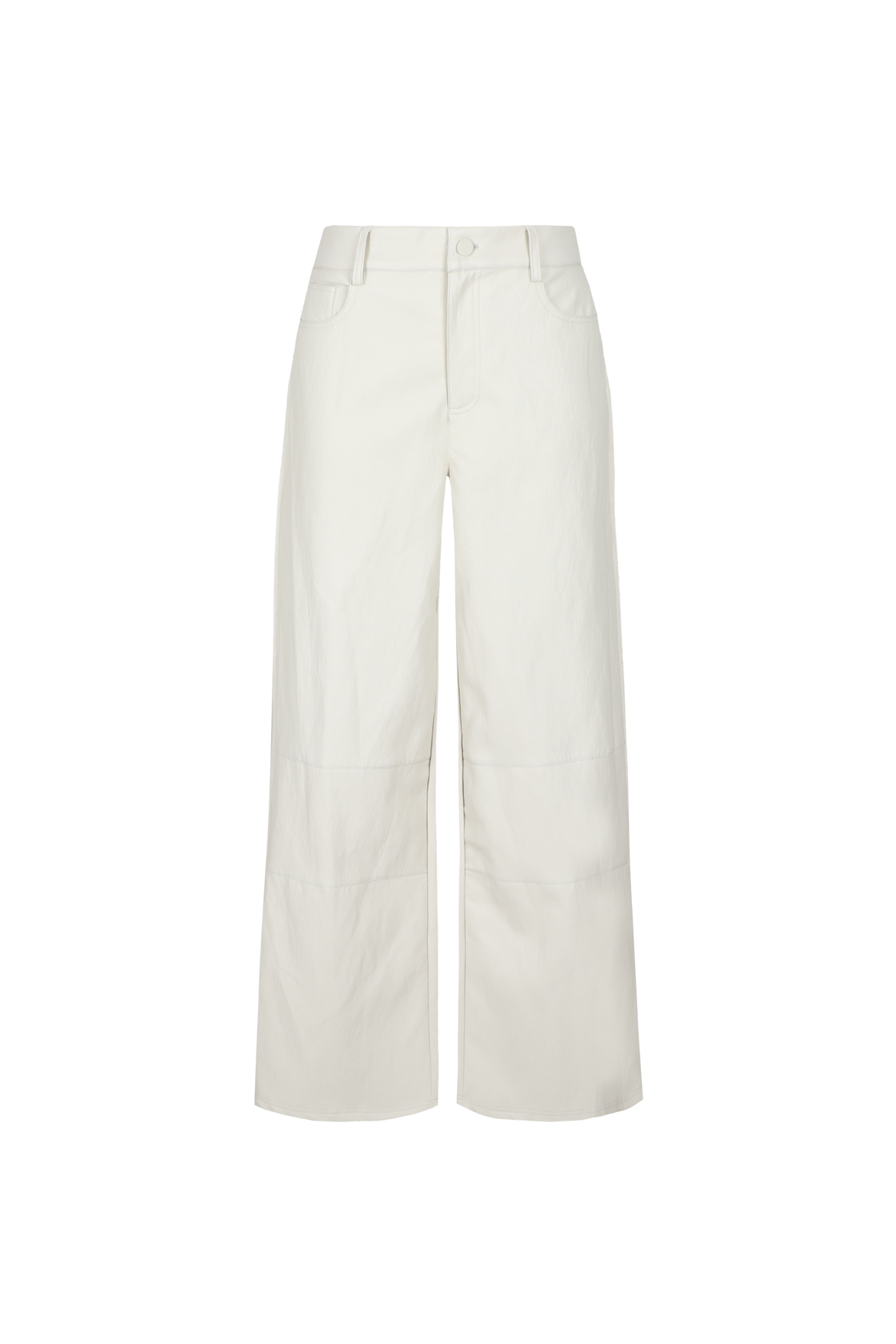 Fluresk leather look broek kiezel model Roza pants dusty wood