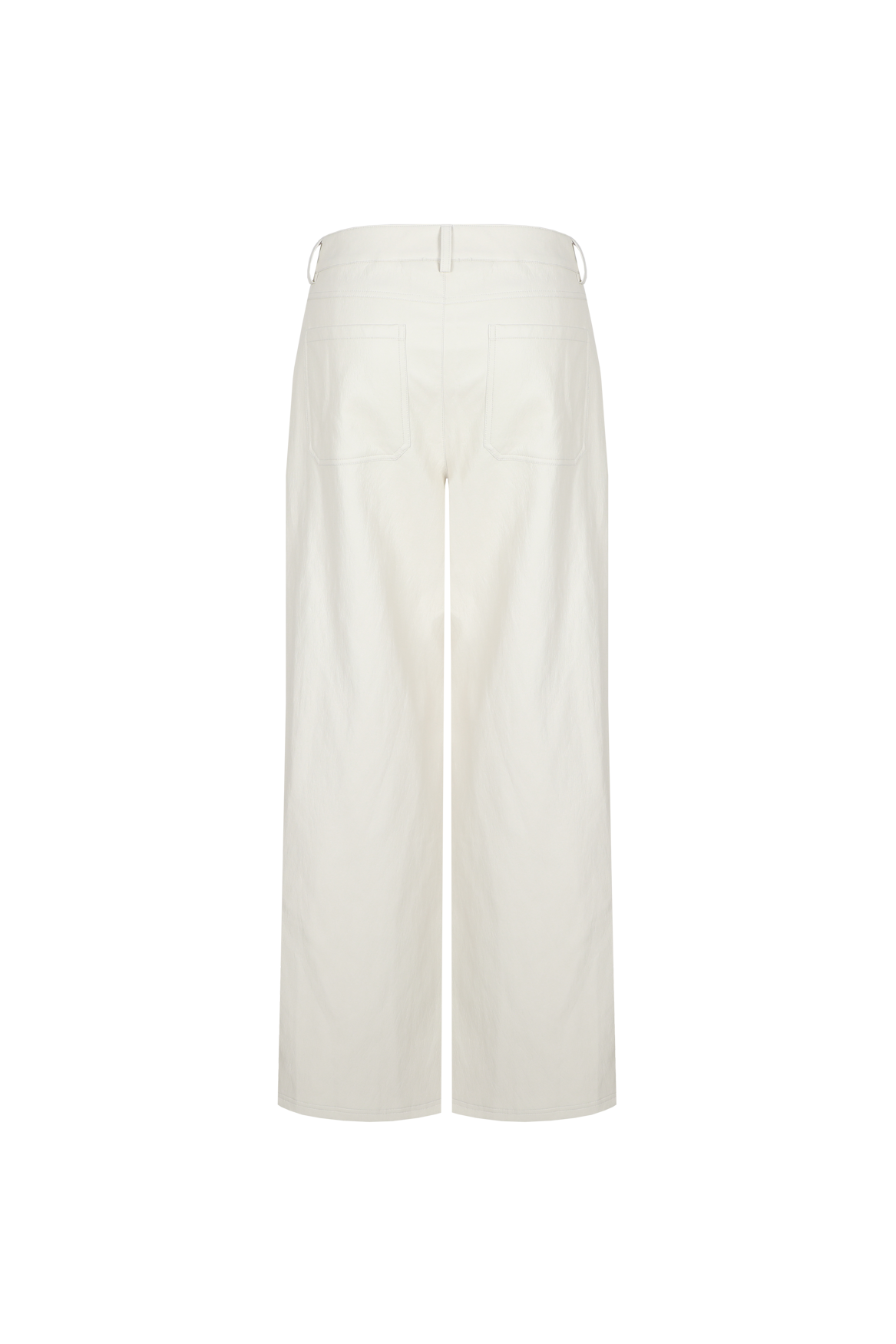 Fluresk leather look broek kiezel model Roza pants dusty wood