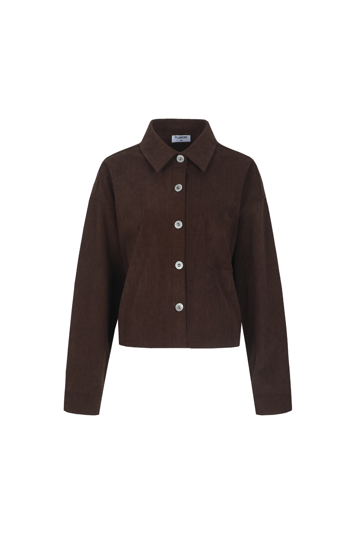 Fluresk bruine rib blouse jasje model Solene blouse dark chocolate