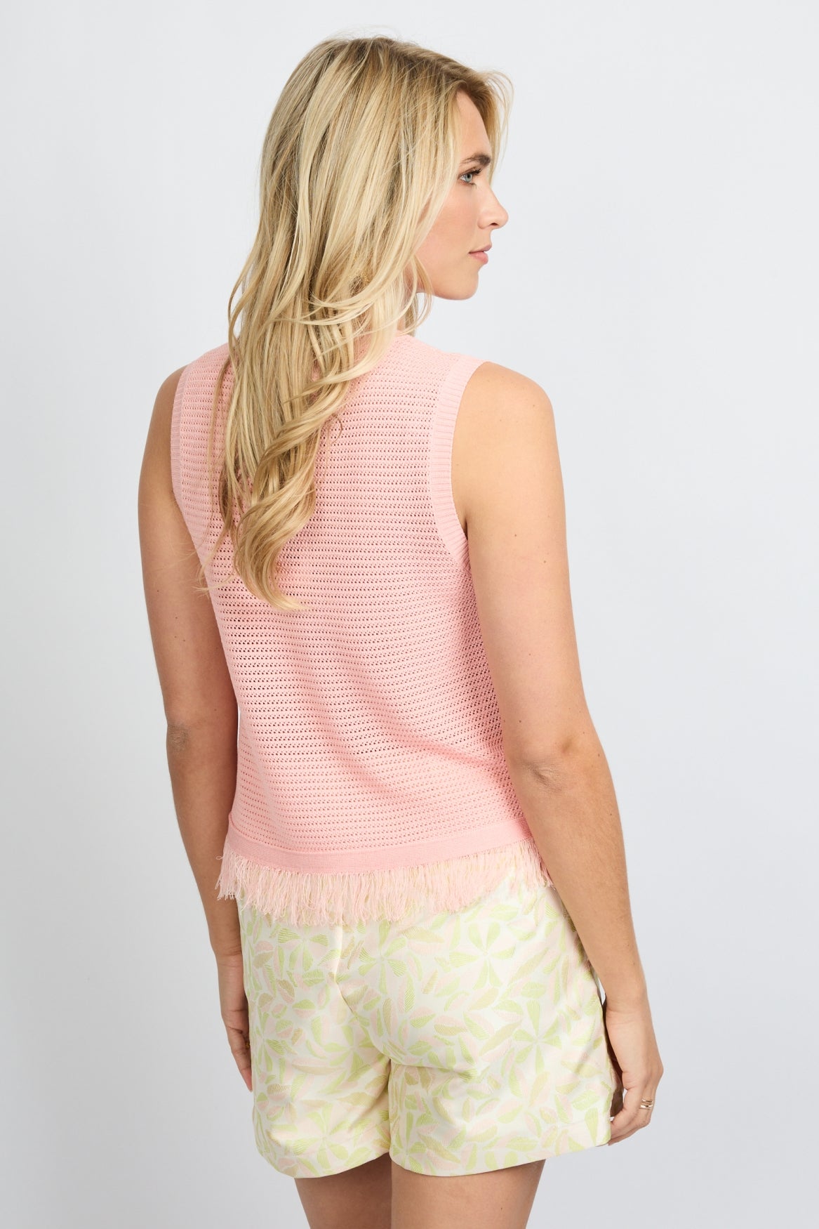 Fluresk gebreide top roze/ koraal model Aiden knitting top blush peach 26ZFLF05