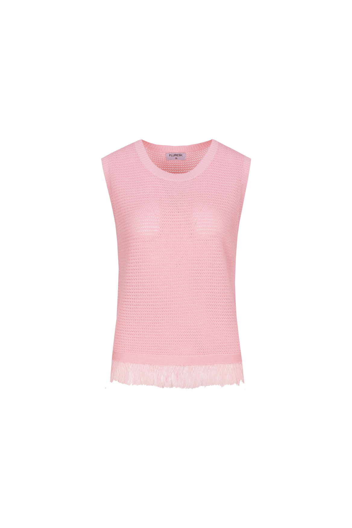 Fluresk gebreide top roze/ koraal model Aiden knitting top blush peach 26ZFLF05