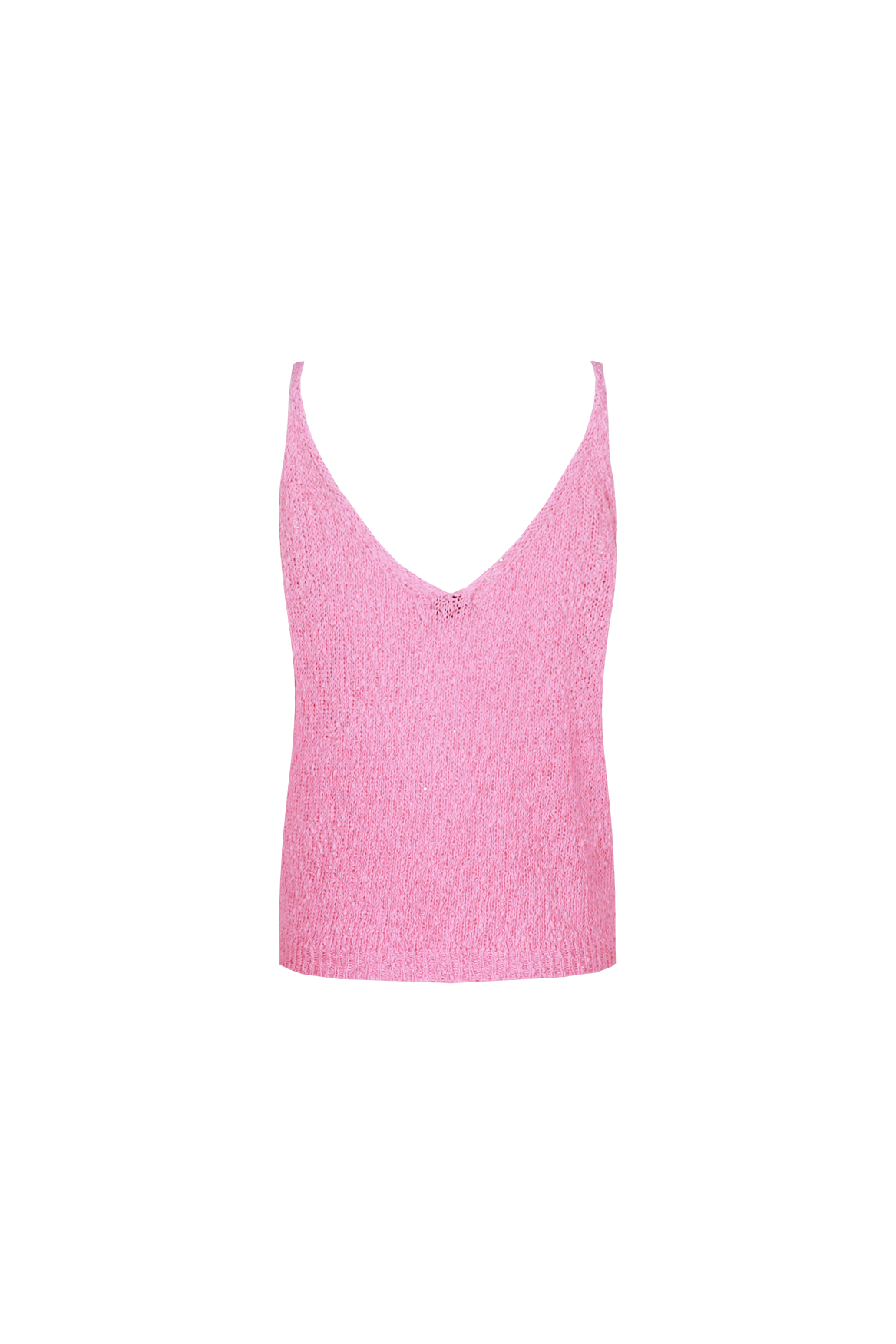 Fluresk top roze met paillet detail model Irina knitting blush