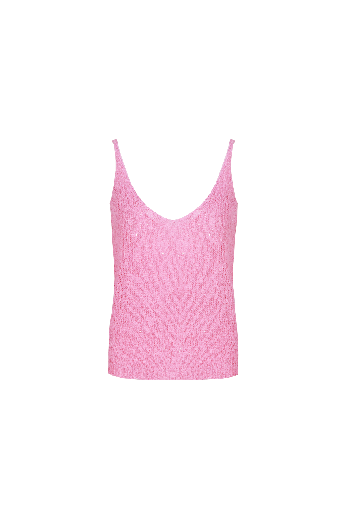 Fluresk top roze met paillet detail model Irina knitting blush
