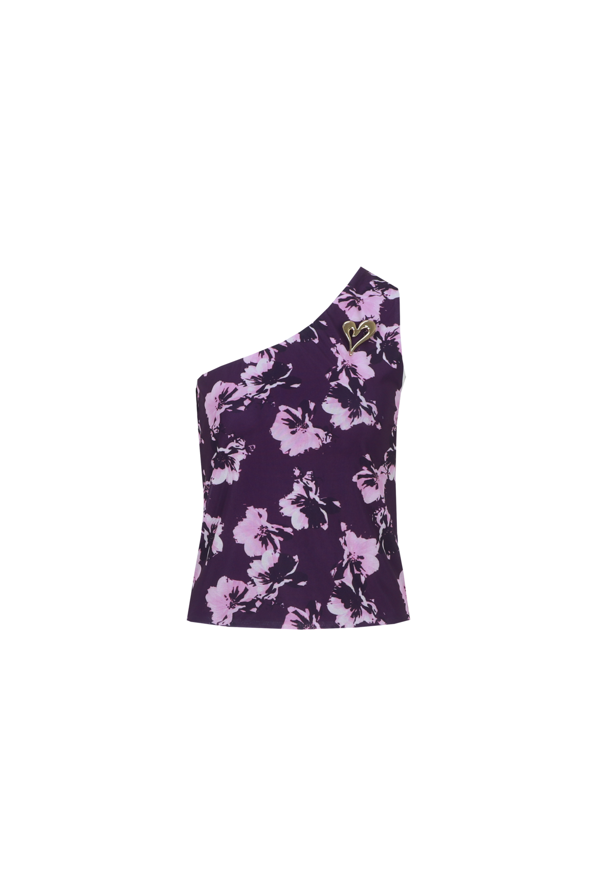 Fluresk top paars one shoulder model bobbi royal plum