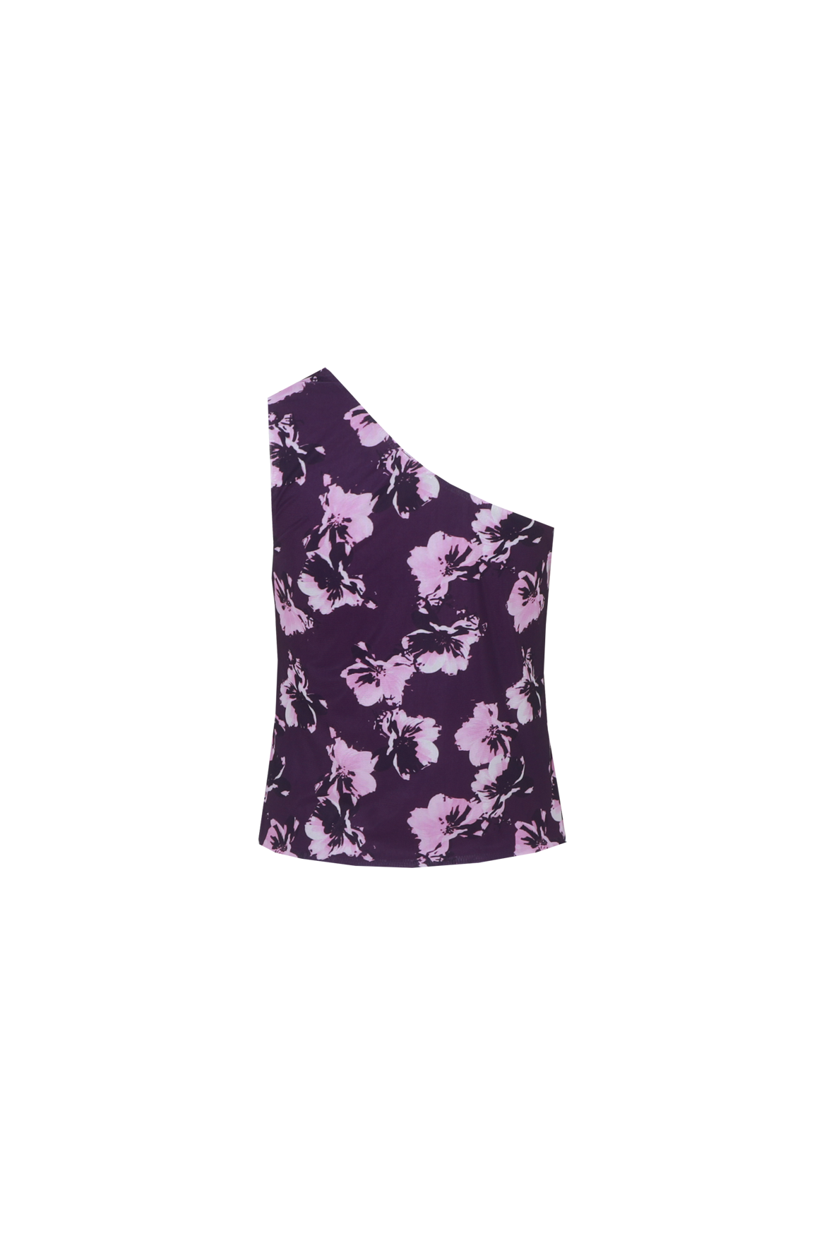 Fluresk top paars one shoulder model bobbi royal plum