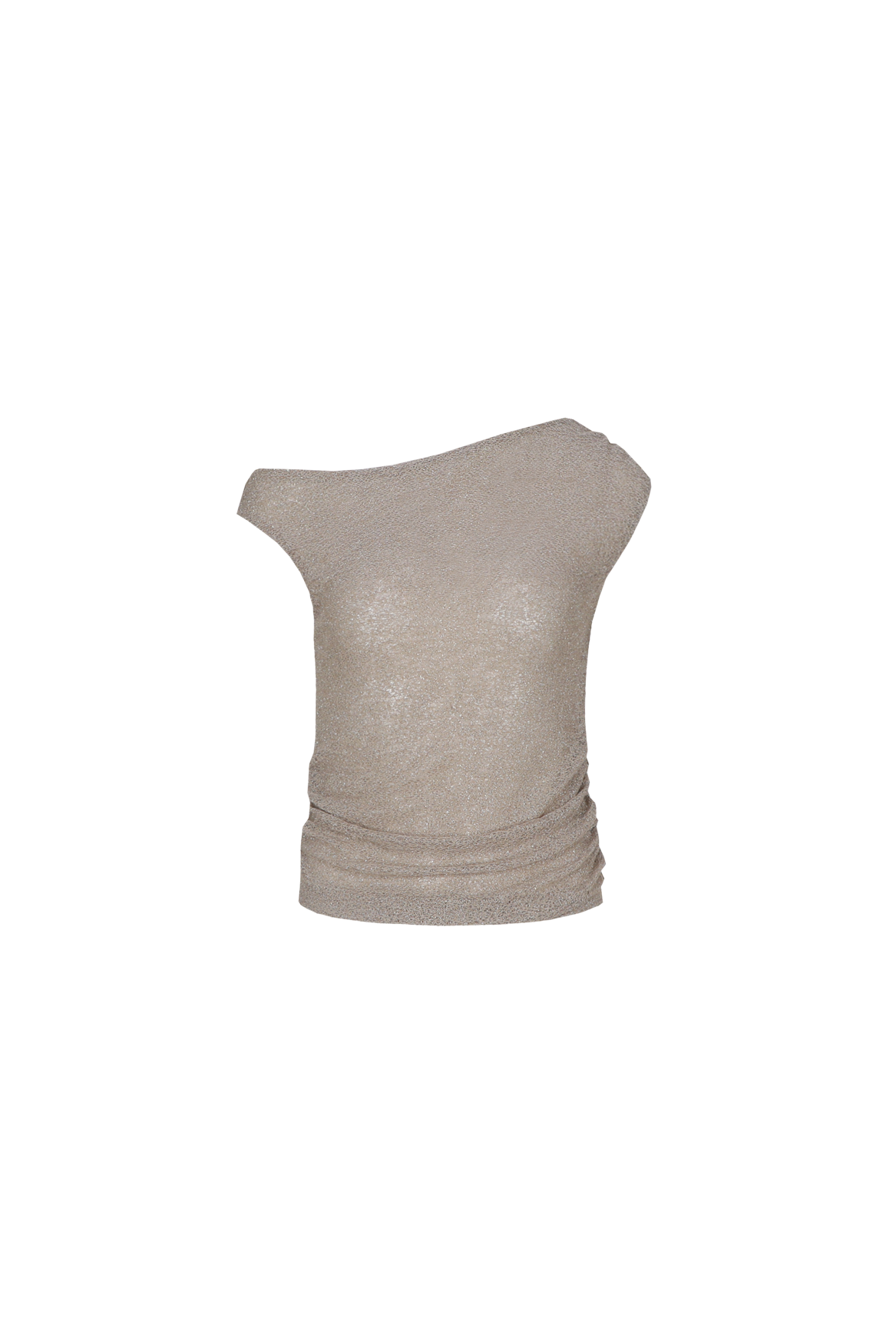 Fluresk top met lurex beige model Kai top walnut