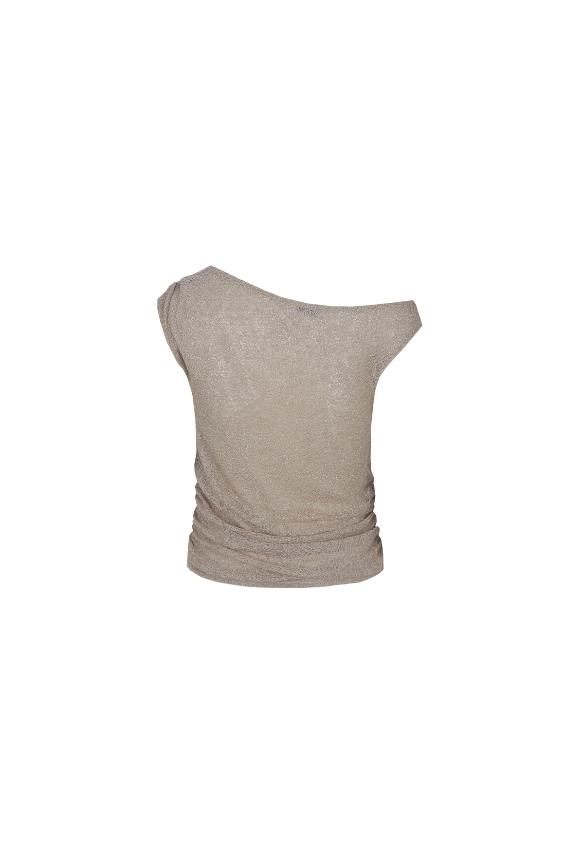 Fluresk top met lurex beige model Kai top walnut
